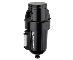 Olympian Plus birleştirici filtre, boyunduruksuz, 0,01 µm, manuel tahliye, sıvı seviye göstergeli