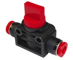 Pneufit C 3/2 shut-off valve, straight, 8mm