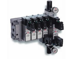 Mini ISO solenoid valf boyutu 26 mm, 5/3, COP, solenoid pilot / solenoid pilot