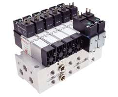 Mini ISO solenoid valf boyutu 18mm, 5/3, COE, solenoid pilot / solenoid pilot