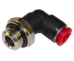 Pneufit C geçmeli bağlantı parçası, döner adaptör, dirsek, M5, 6mm