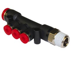 Pneufit C geçmeli bağlantı elemanı, adaptör, manifold, R1/4, 6mm, 8mm