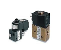Doğrudan solenoidle çalıştırılan popet valf, 1/4 NPT, 3/2, NC, doğrudan solenoid / yay dönüşlü
