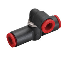 Pneufit C quick exhaust valve with piped exhaust, straight, 4mm