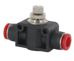 Pneufit C inline flow regulator, straight, 6mm
