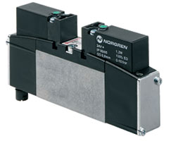 VS26 serisi geçmeli solenoid valf, 2x3/2, NO/NO, solenoid pilot / solenoid pilot