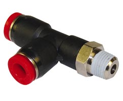 Pneufit C geçmeli bağlantı parçası, yandan döner adaptör, T parça, R3/8, 8 mm