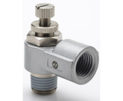 Pneufit 10 flow regulator (out), elbow, R1/2, Rc1/2