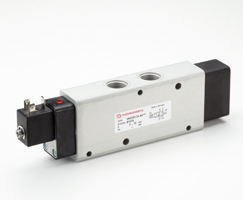 V63 serisi hat içi solenoid valf, G1/2, 5/2, solenoid pilot / yay geri dönüşlü