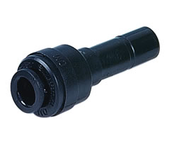 Pneufit D asetal geçmeli bağlantı parçası, gövde redüktörlü, düz, 12 mm, 8 mm