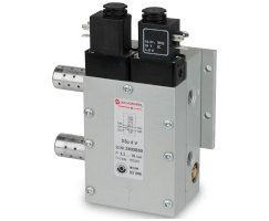 Presler için solenoidle çalıştırılan arıza emniyetli emniyet valfi, G1/4, 5/2, solenoid pilot / yay geri dönüşlü