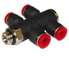 Pneufit C geçmeli bağlantı parçası, 2x üniversal adaptör, tişört, G1/4, 8mm