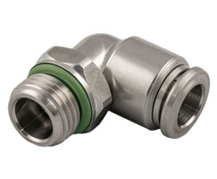 Pneufit S paslanmaz çelik geçmeli bağlantı parçası, düz hatlı döner adaptör, dirsek, G3/8, 10mm