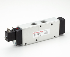 V63 serisi hat içi solenoid valf, G1/2, 5/2, solenoid pilot / havalı yay dönüşlü
