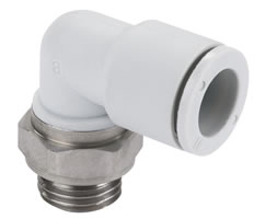 Pneufit E geçmeli bağlantı parçası, döner adaptör, dirsek, G3/8, 12 mm