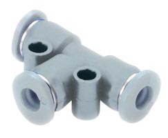 Pneufit M geçmeli bağlantı parçası, rakor, T, 6mm