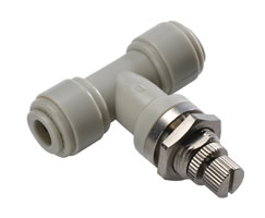 Pneufit D acetal flow regulator, bulkhead, straight, 1/4