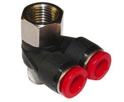Pneufit C geçmeli bağlantı parçası, üst port branşman adaptörü, dirsek, R1/2, R1/2, 12mm