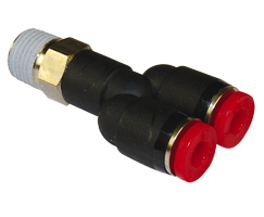 Pneufit C geçmeli bağlantı parçası, döner adaptör, Y, R3/8, 8mm