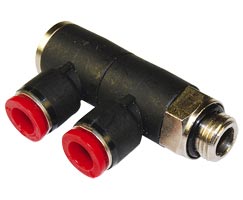 Pneufit C geçmeli bağlantı parçası, 2x döner adaptör, dirsek, G1/2, 10mm