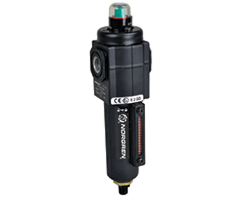 Excelon birleştirici filtre, G3/8, 0,01 µm, otomatik tahliye, uzun, sıvı seviye göstergeli