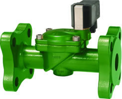 Dolaylı solenoid uyarılı flanş valfi, 25 mm flanş, 2/2, NC, solenoid pilot / solenoid pilot