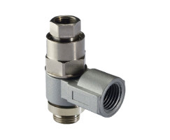 Pneufit 10 pilot operated check valve, elbow, G3/8, G3/8, G1/8