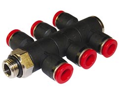 Pneufit C geçmeli bağlantı parçası, 3x üniversal adaptör, tişört, G1/8, 6mm