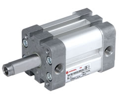 ISO kompakt çift etkili silindir, iç dişli, çift uçlu piston kolu, 80 mm çap, 30 mm strok