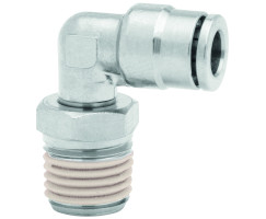 Pneufit 10 geçmeli bağlantı parçası, döner adaptör, dirsek, R1/8, 4mm