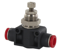 Pneufit C inline flow regulator, straight, 6mm