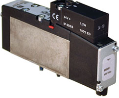 VS26 serisi geçmeli solenoid valf, 5/2, solenoid pilot / yay geri dönüşlü