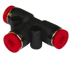 Pneufit C geçmeli bağlantı parçası, rakor, T, 4mm