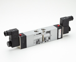 V52 serisi hat içi solenoid valf, G3/8, 5/3, COE, solenoid pilot / solenoid pilot