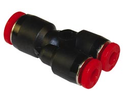Pneufit C geçmeli bağlantı, eşit olmayan rakor, Y, 6mm, 8mm