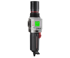 Excelon Plus filtre/regülatör, G3/8, 40μm, 0,3-10 bar, manuel boşaltma, entegre elektronik basınç sensörü