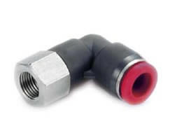 Pneufit C geçmeli bağlantı parçası, dişi döner adaptör, dirsek, R1/4, 8mm
