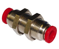 Pneufit C geçmeli bağlantı parçası, bölme rakoru, düz, 4 mm