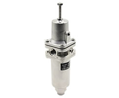 B52 Series stainless steel filter/regulator, 3/8 NPT, 5µm, 0.5-10 bar, automatic drain, without gauge