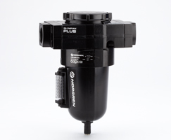 Olympian Plus genel amaçlı filtre, boyunduruksuz, 5 µm, manuel tahliye, sıvı seviye göstergeli