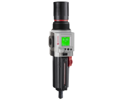 Excelon Plus filtre/regülatör, G3/4, 40μm, 0,3-10 bar, otomatik tahliye, entegre elektronik basınç sensörü