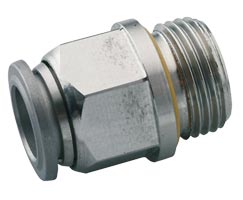 Pneufit S paslanmaz çelik geçmeli bağlantı parçası, adaptör, düz, M5, 4mm