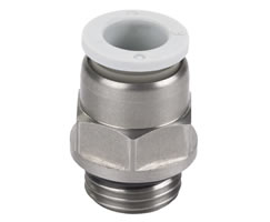 Pneufit E geçmeli bağlantı parçası, adaptör, düz, G3/8, 10mm