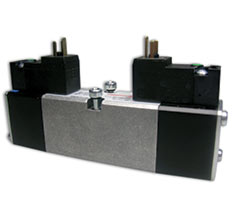 Mini ISO solenoid valf boyutu 26mm, 5/2, solenoid pilot / solenoid pilot