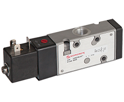 V61 serisi hat içi solenoid valf, G1/4, 3/2, NO, solenoid pilot / havalı yay dönüşlü