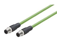 Endüstriyel ethernet kablosu, x2 4 pin M12 fiş, 2m kablo