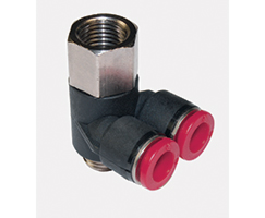 Pneufit C geçmeli bağlantı parçası, üst port branşman adaptörü, dirsek, G3/8, G3/8, 12 mm