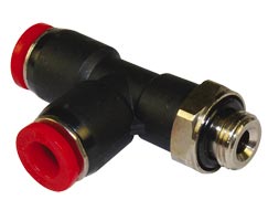 Pneufit C geçmeli bağlantı parçası, yandan döner adaptör, T parçası, G3/8, 12 mm