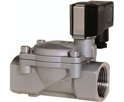 Zorunlu kaldırmalı, doğrudan solenoidle çalıştırılan diyaframlı valf, G1-1/2, 2/2, NC, solenoid pilot / solenoid pilot