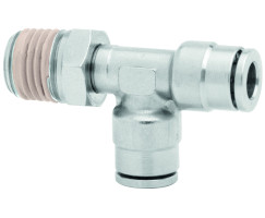 Pneufit 10 geçmeli bağlantı parçası, yandan döner adaptör, T parça, R1/4, 12 mm